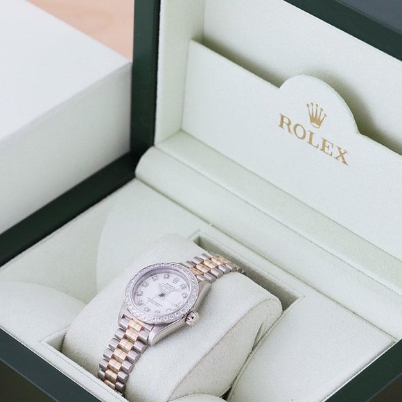 Rolex President Ladies 18k Gold Watch w/ Box & Hangtag - Picture 1 of 9